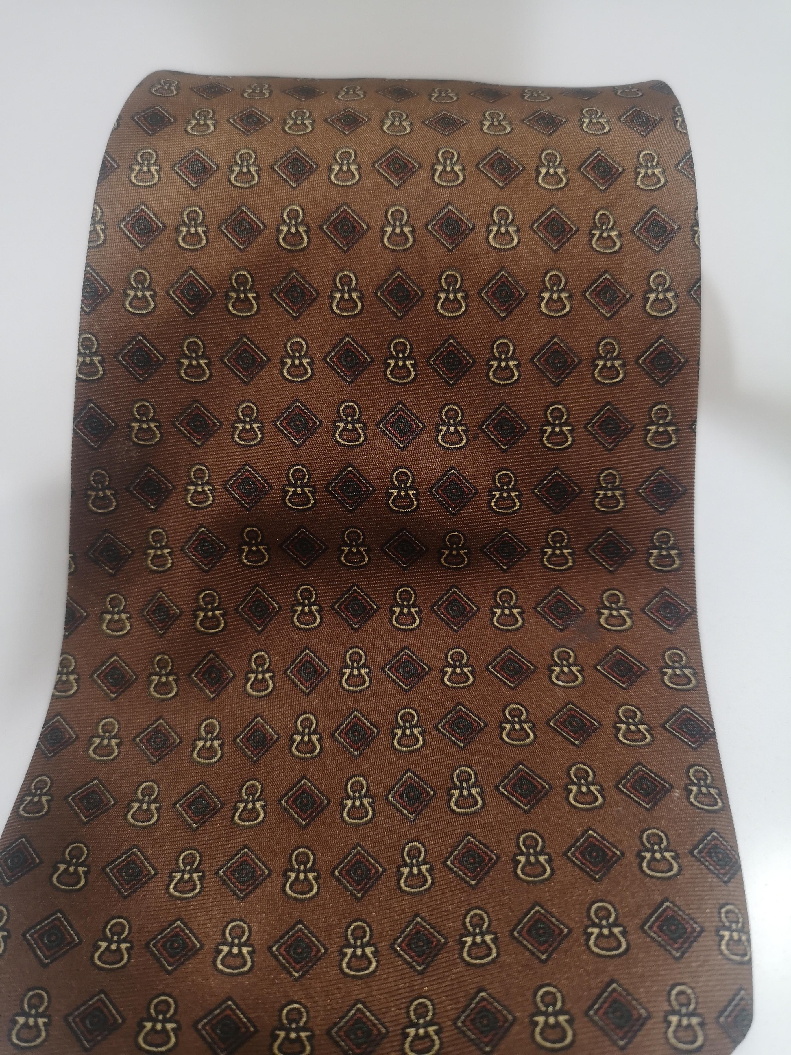 Brown Vintage multicoloured silk tie