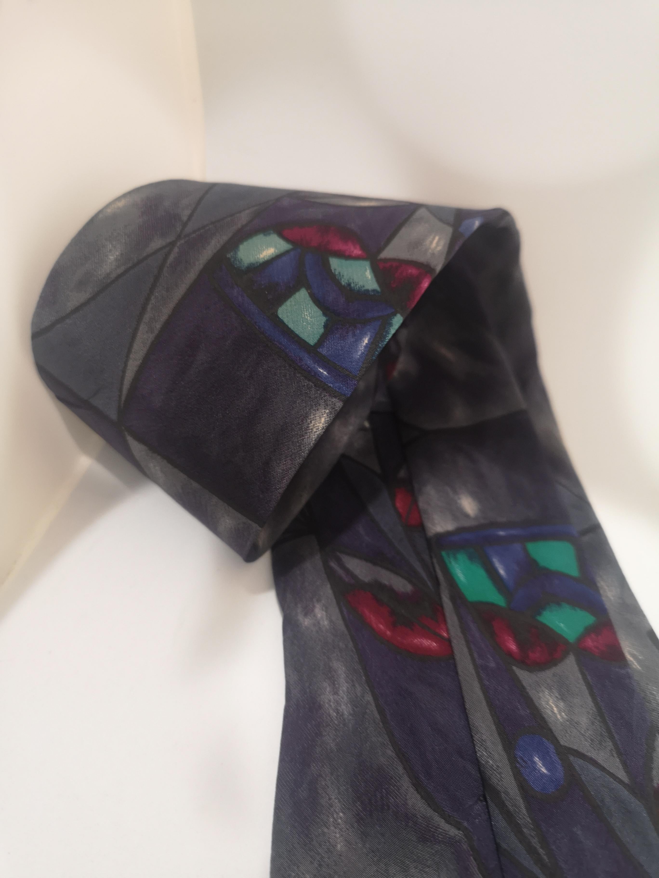 Vintage multicoloured silk tie In Good Condition In Capri, IT