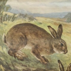 Vintage Mural Rollable Animal Wall Chart Rabbit Bunny Poster