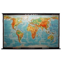 Carte du monde murale Vintage Earth Poster Pull-Down Wall Chart Poster Print