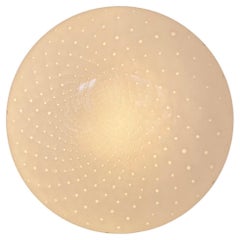 Vintage Murano 70s Flush Mount Plafond Wall Ceiling Lamp in White Bubble Glass