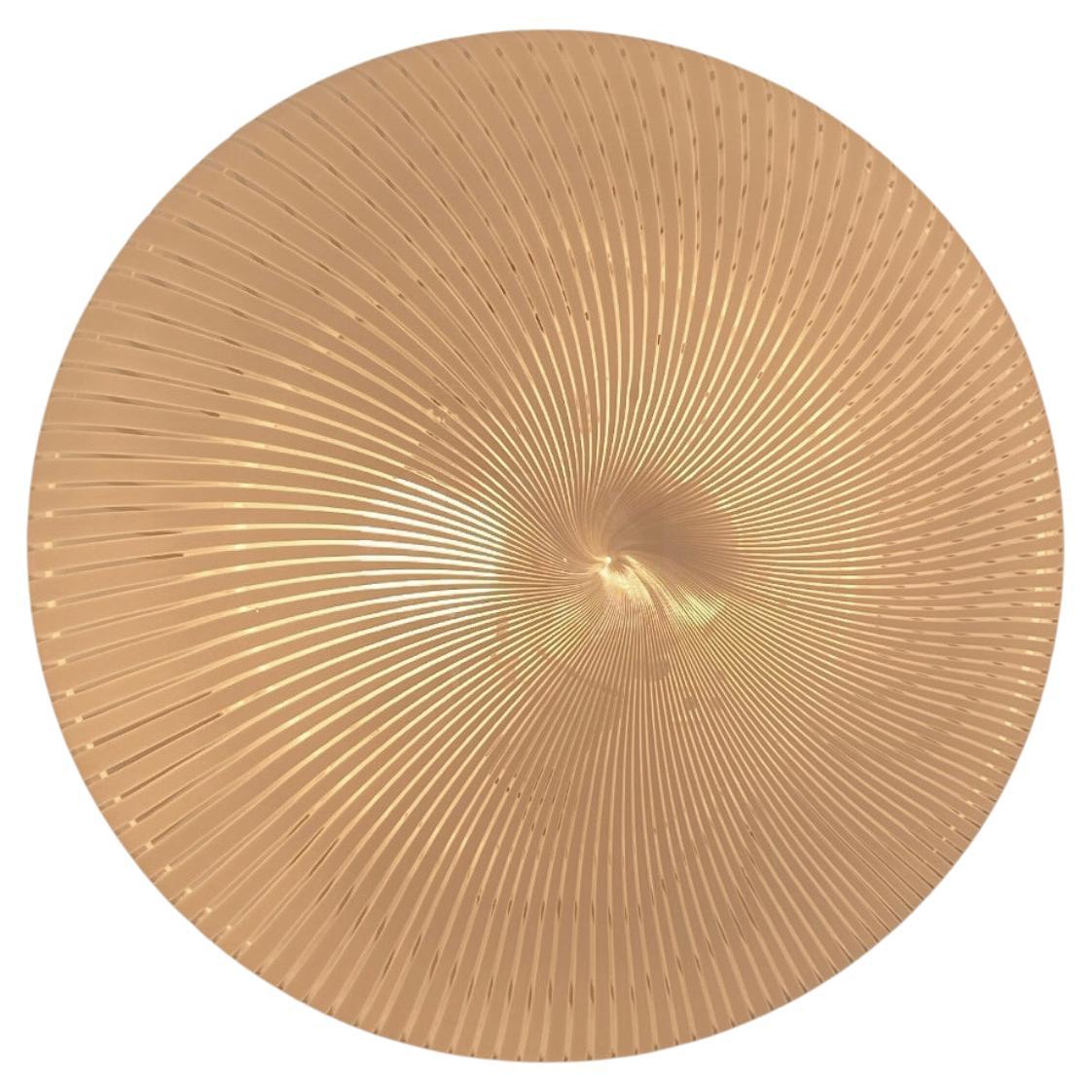 Vintage Murano 1970s White Glass Flat Plafond Flush Mount Ceiling Wall Lamp