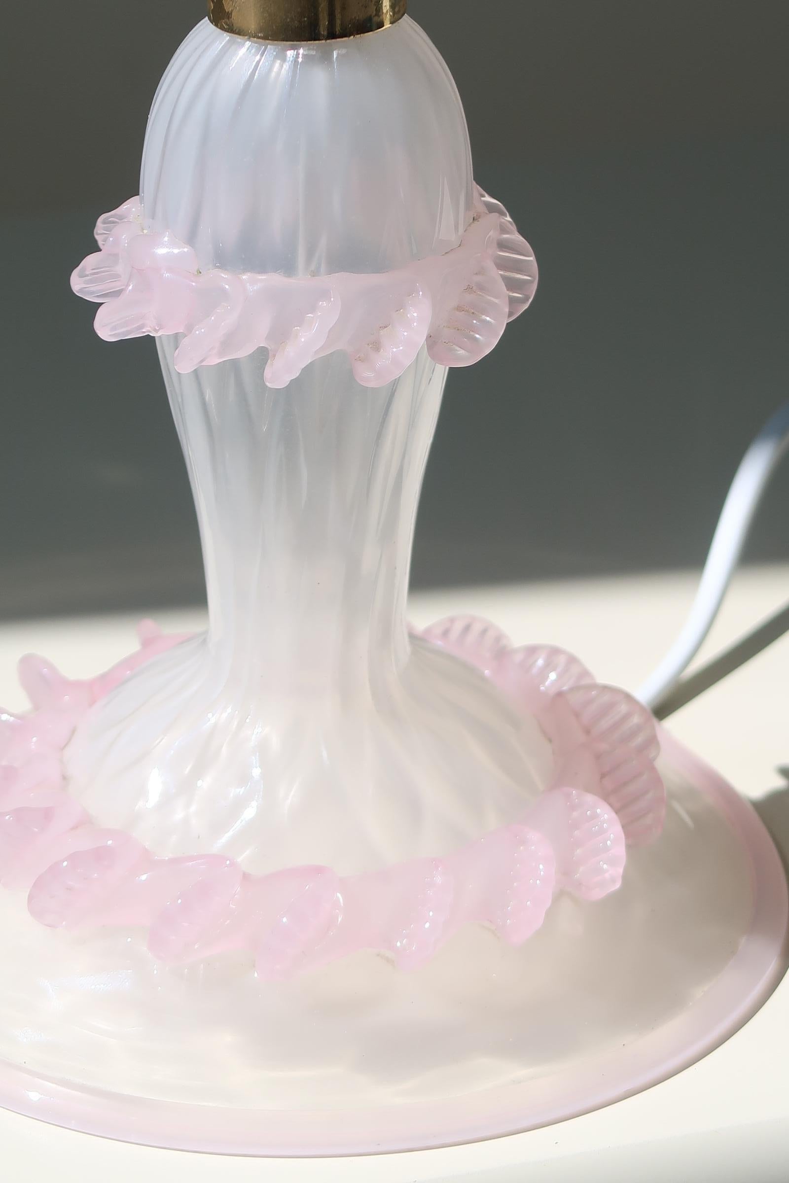 pink fenton lamp