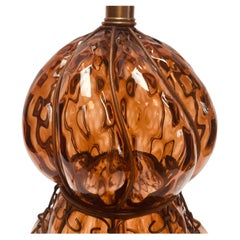 Vintage Murano Amber Glass Table Lamp by Marbro, Midcentury 1959