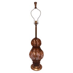 Vintage Murano Amber Glass Table Lamp by Marbro, Midcentury 1959