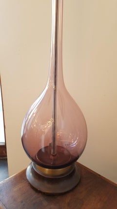 Vintage Murano Amethyst Glass Tall Lamp