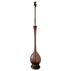 Vintage Murano Amethyst Glass Tall Lamp