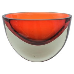 Vintage Murano Antonio da Ros for Cenedese Red, Charcoal, Orange Sommerso Vase