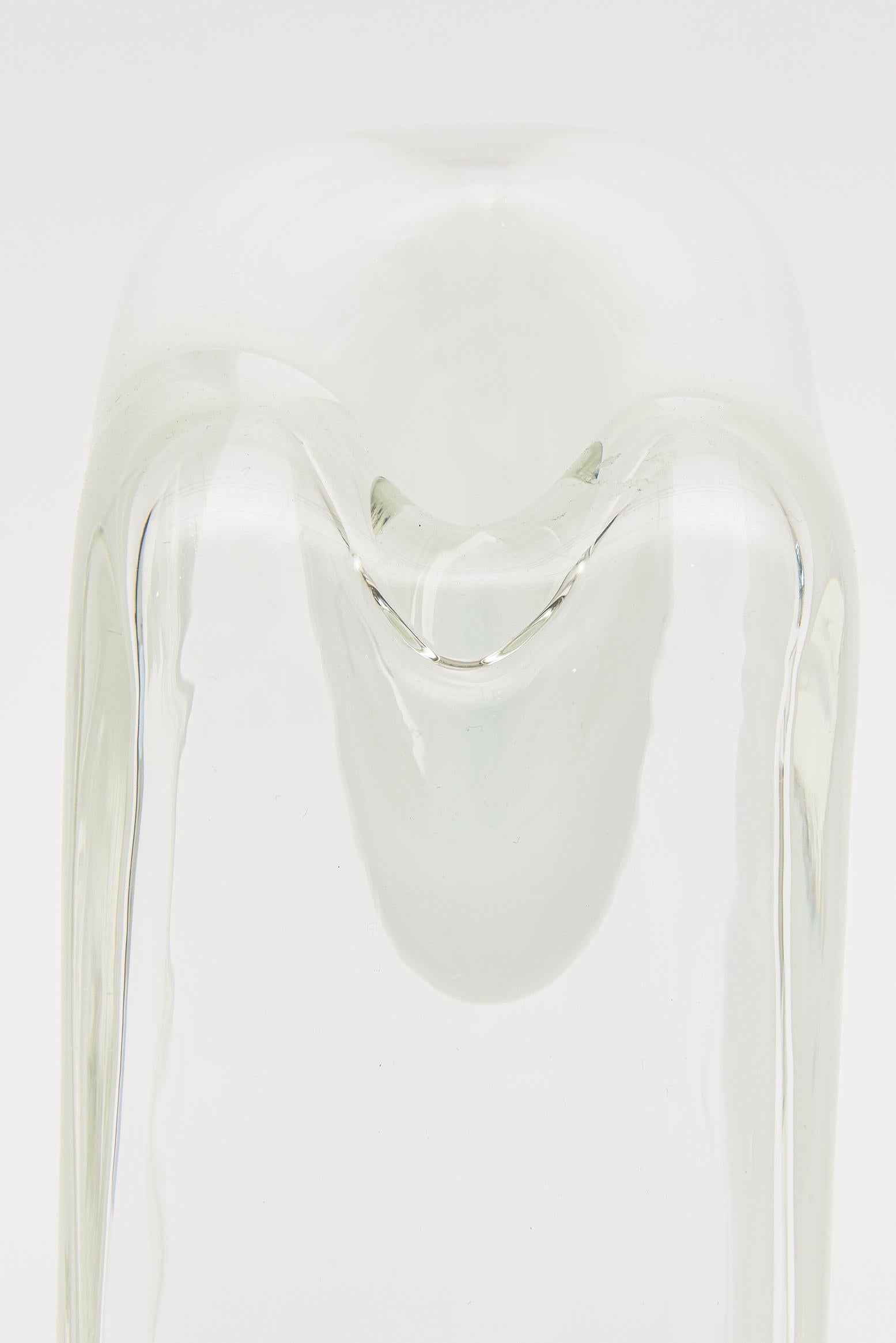 Late 20th Century Vintage Murano Antonio da Ros for Cenedese White, Clear Blob Vases or Vessels  For Sale