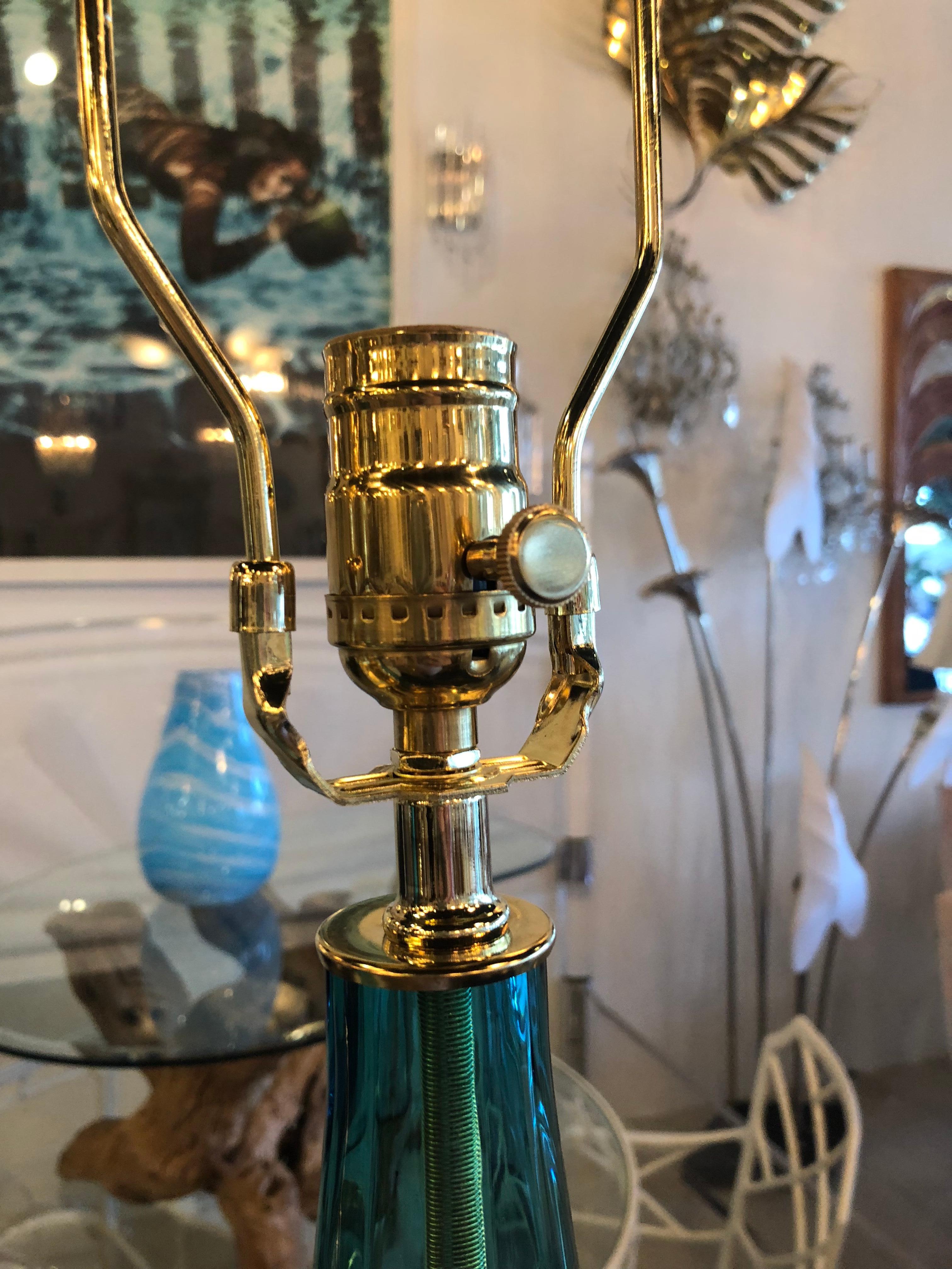 vintage blue glass lamps