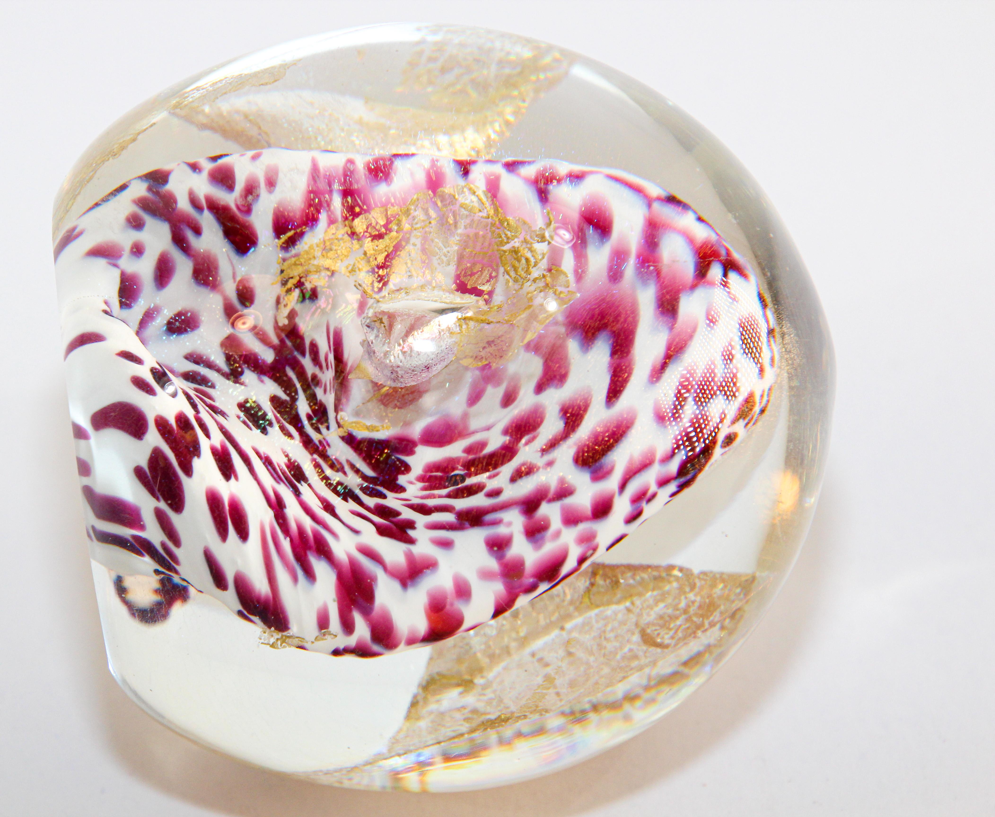 Vintage Murano Art Glass Abstract Design Paper Weight, 1993 For Sale 3
