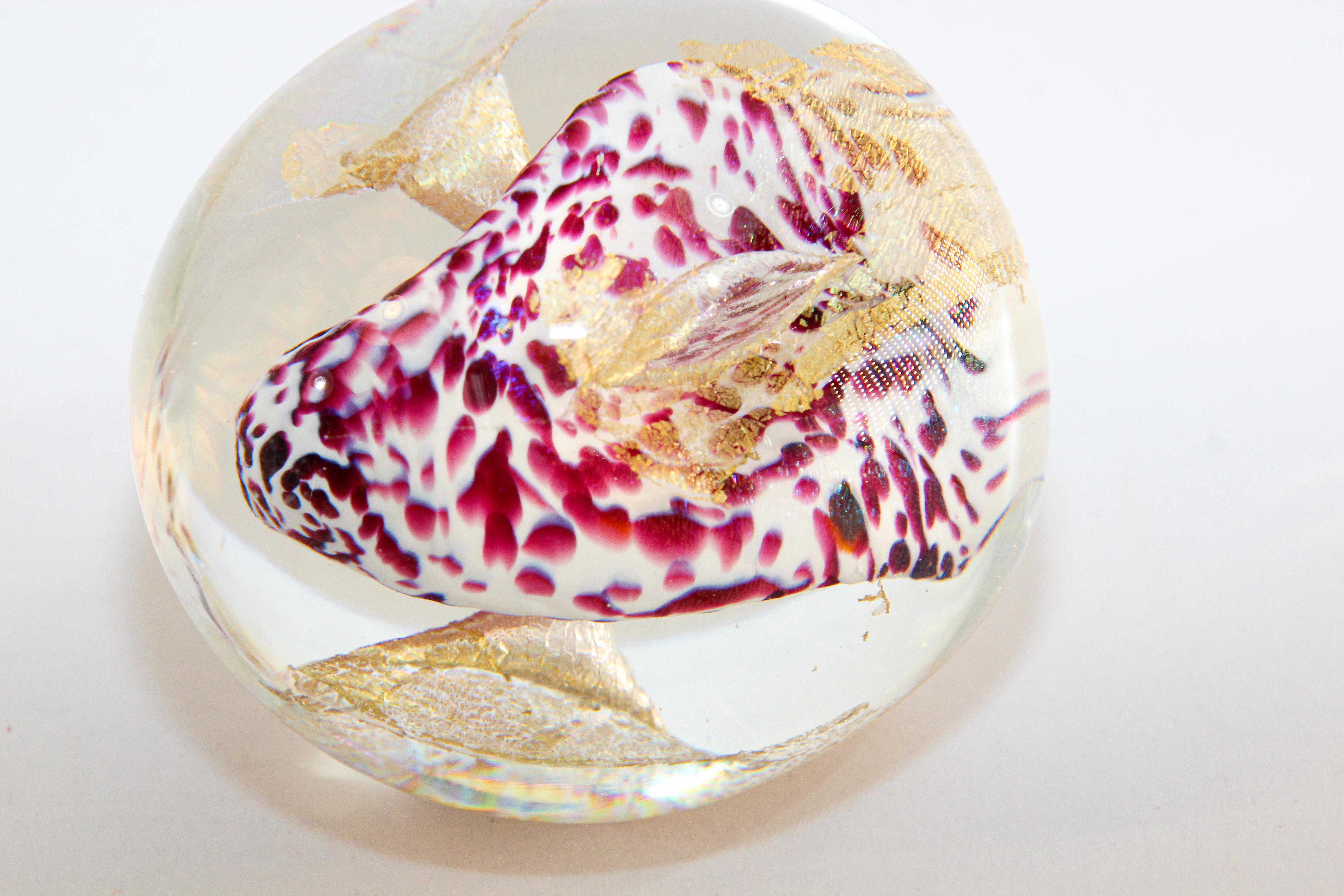 Vintage Murano Art Glass Abstract Design Paper Weight, 1993 For Sale 5