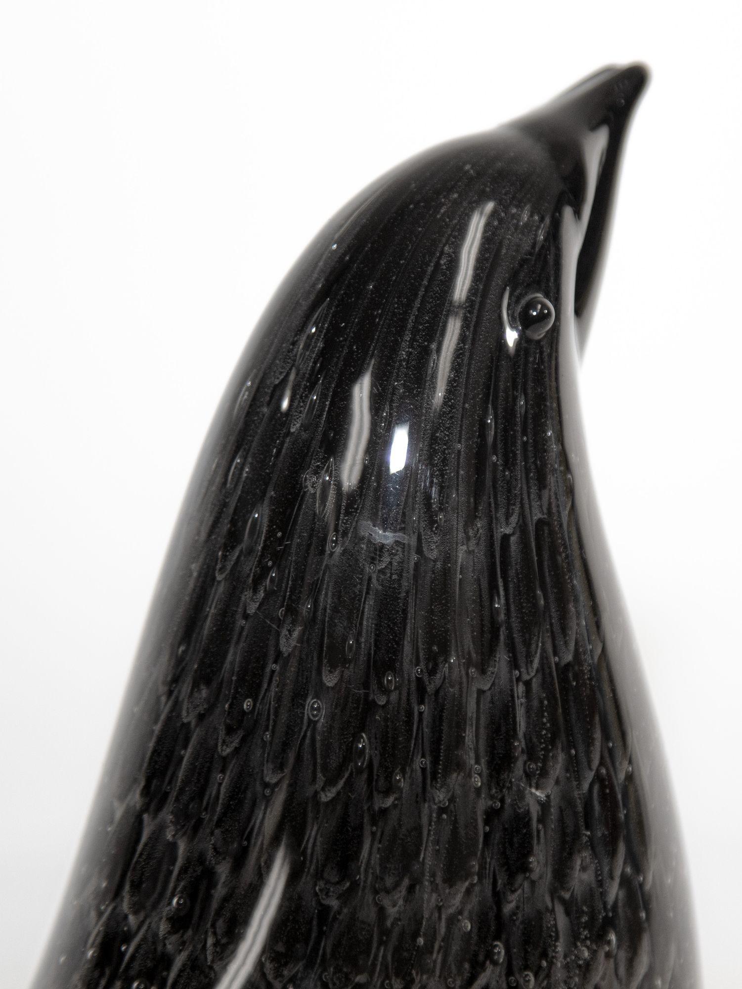 Vintage Murano Art Glass Black Bird Mid-Century Modern, 1960's For Sale 7