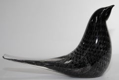 Vintage Murano Art Glass Black Bird Mid-Century Modern, 1960's