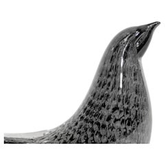 Vintage Murano Art Glass Black Bird Mid-Century Modern, 1960's