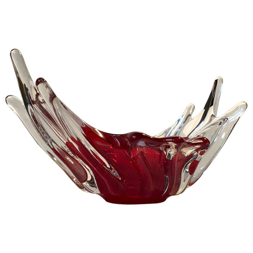 Vintage Murano Art Glass Bowl by Fratelli Toso, 1960s For Sale