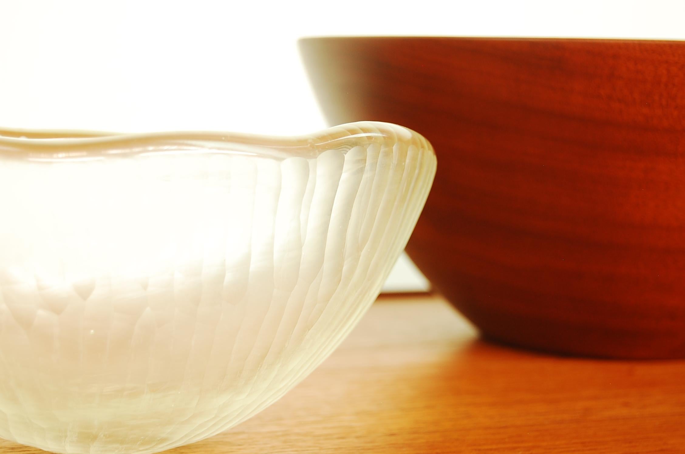 20th Century Vintage Murano Art Glass Bowl with Battuto Surface