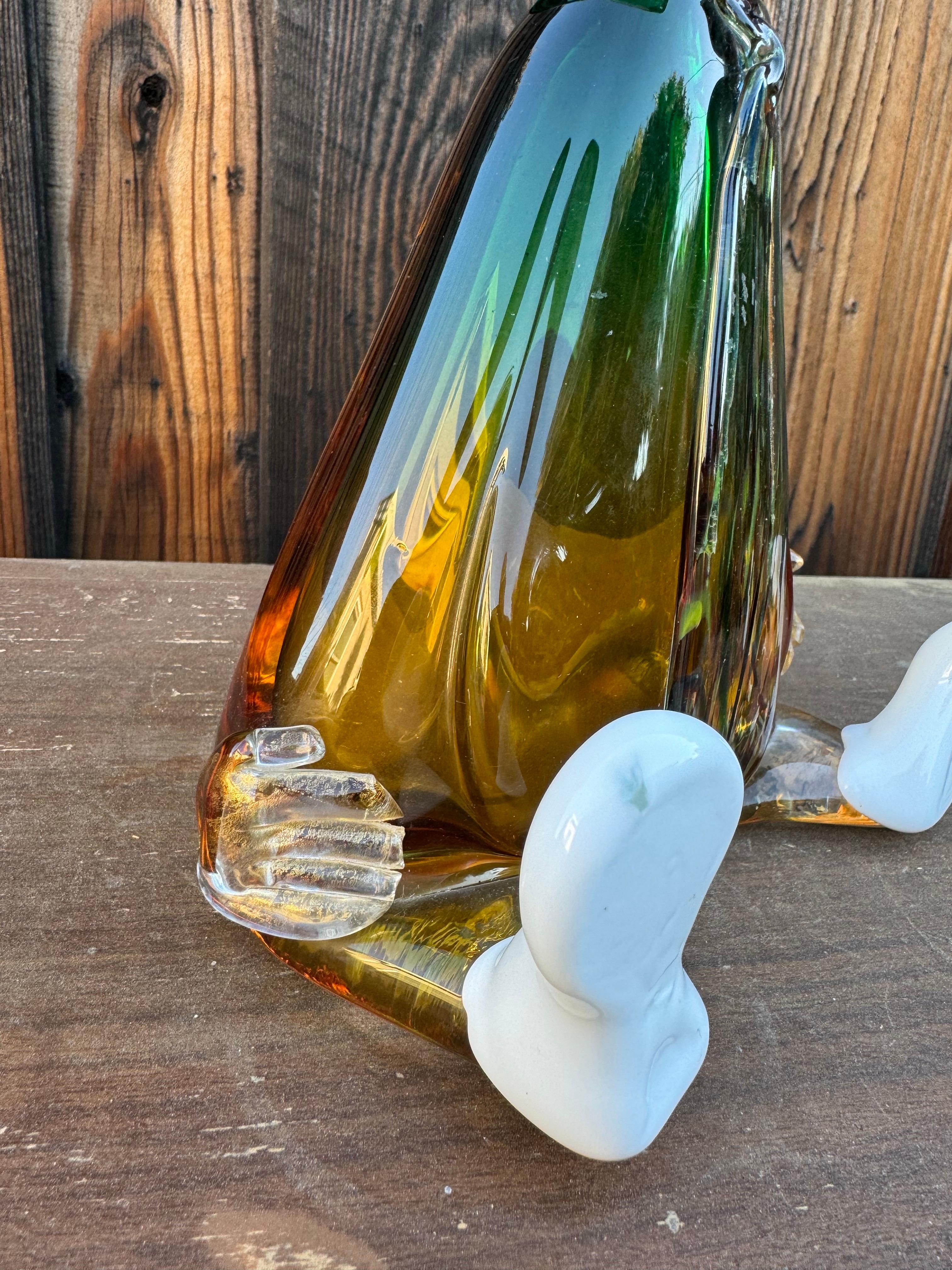 Vintage Murano Art Glass, Decantador Payaso finales del siglo XX