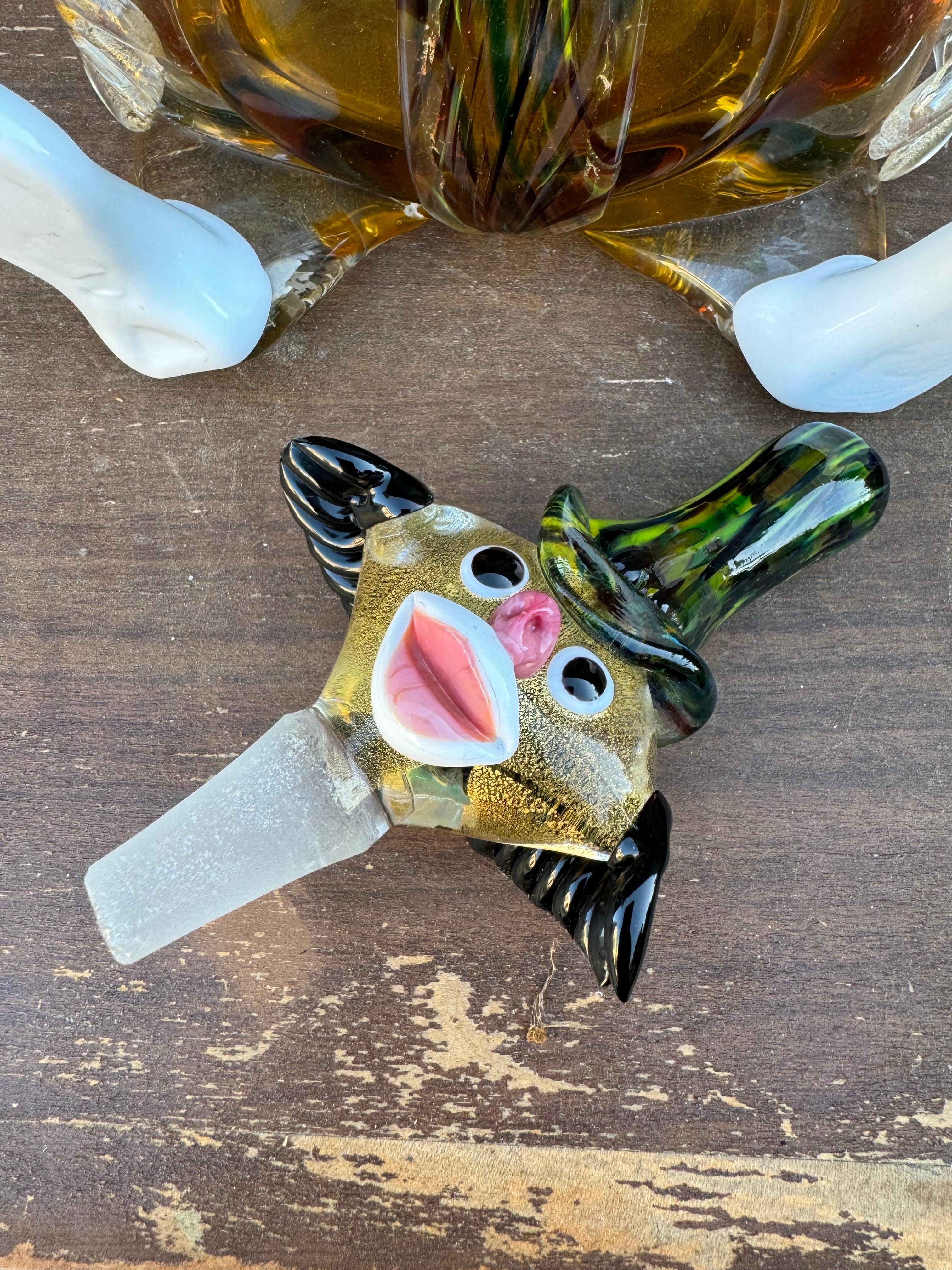 Vintage Murano Art Glass, Decantador Payaso Vidrio artístico