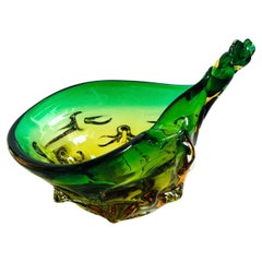 Vintage Murano Art Glass Conch Shell Bowl