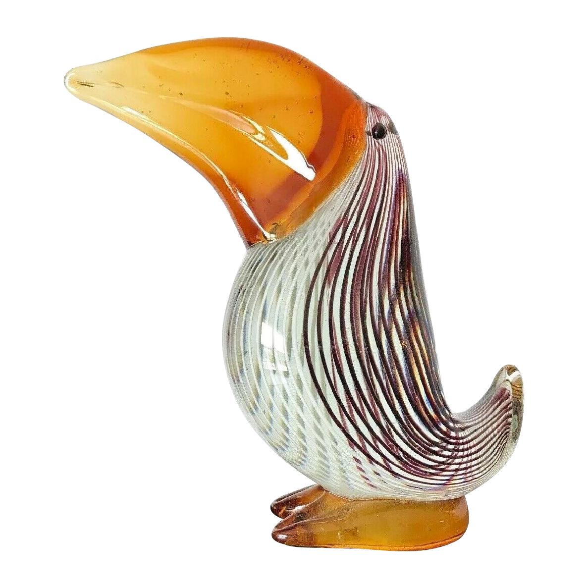 Dino Martens Vintage Murano Art Glass Pelican Midcentury Figural Sculpture