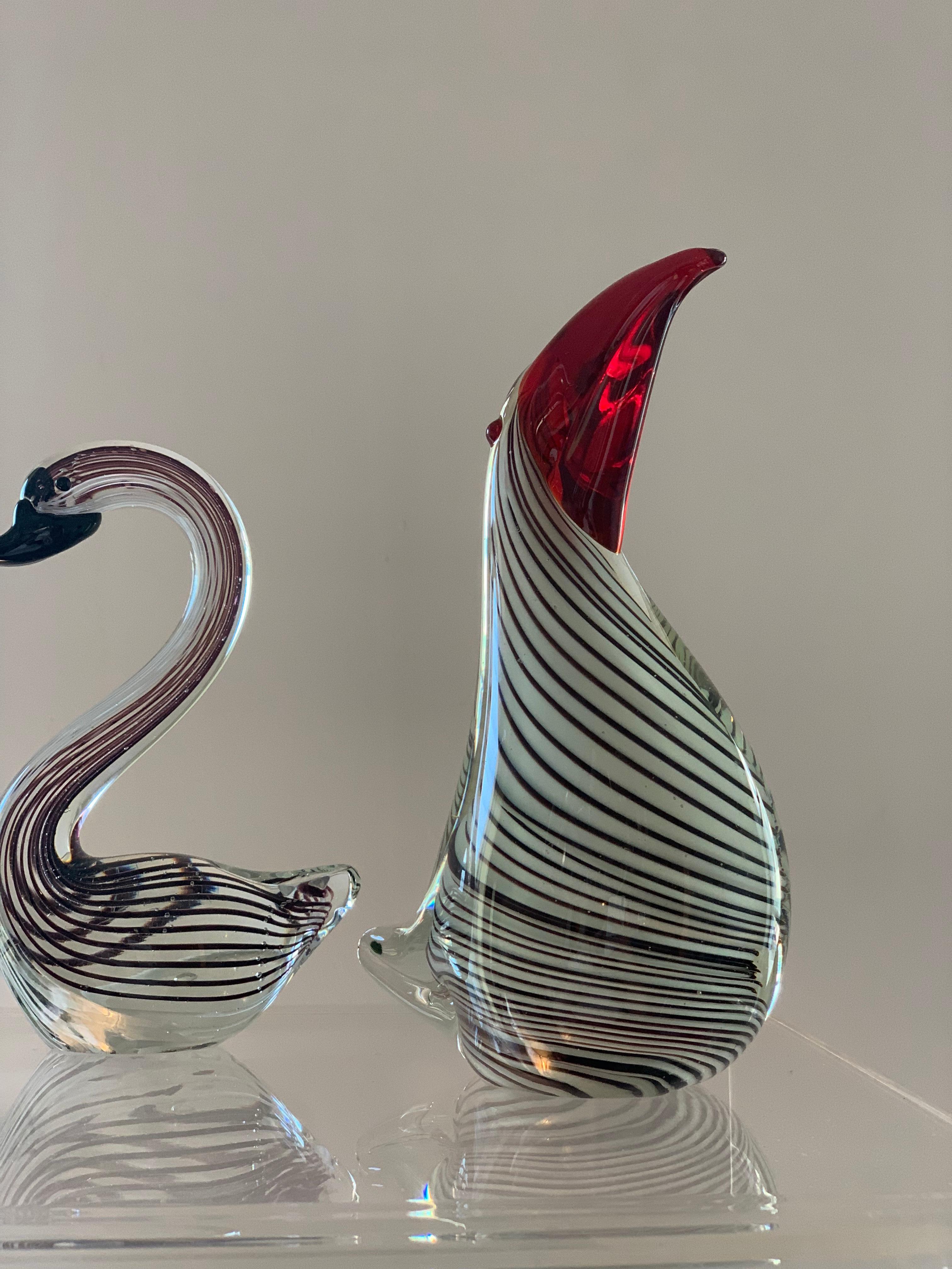 vintage murano glass swan