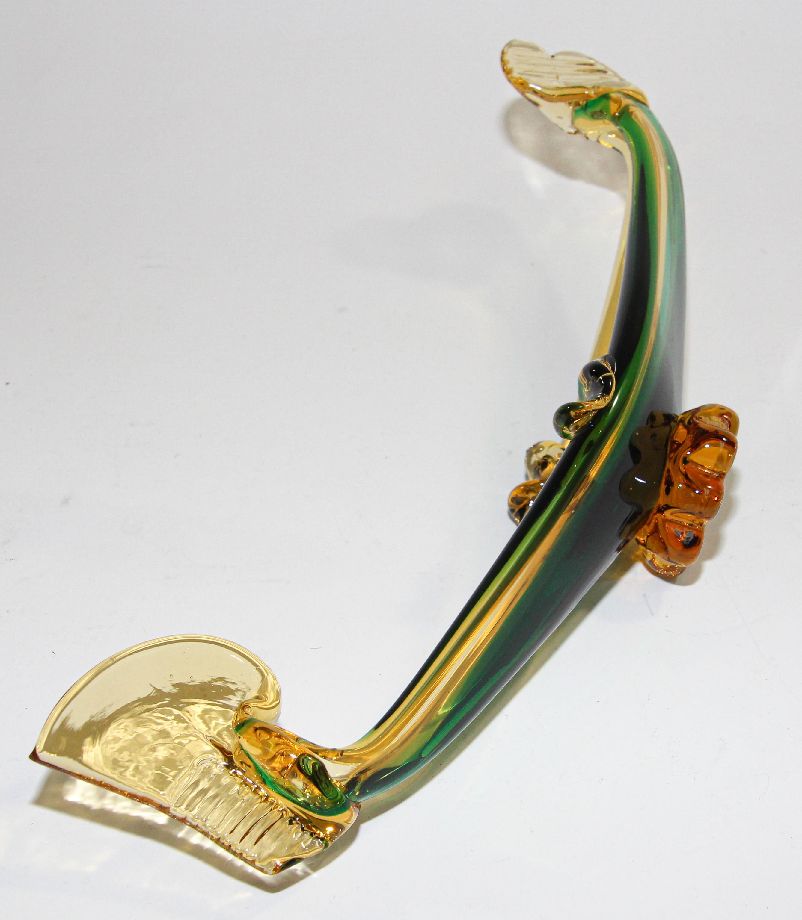 Vintage Italian Murano Art Glass Ashtrays Venetian Sculpture of Gondolas For Sale 2