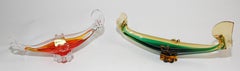 Vintage Italian Murano Art Glass Ashtrays Venetian Sculpture of Gondolas