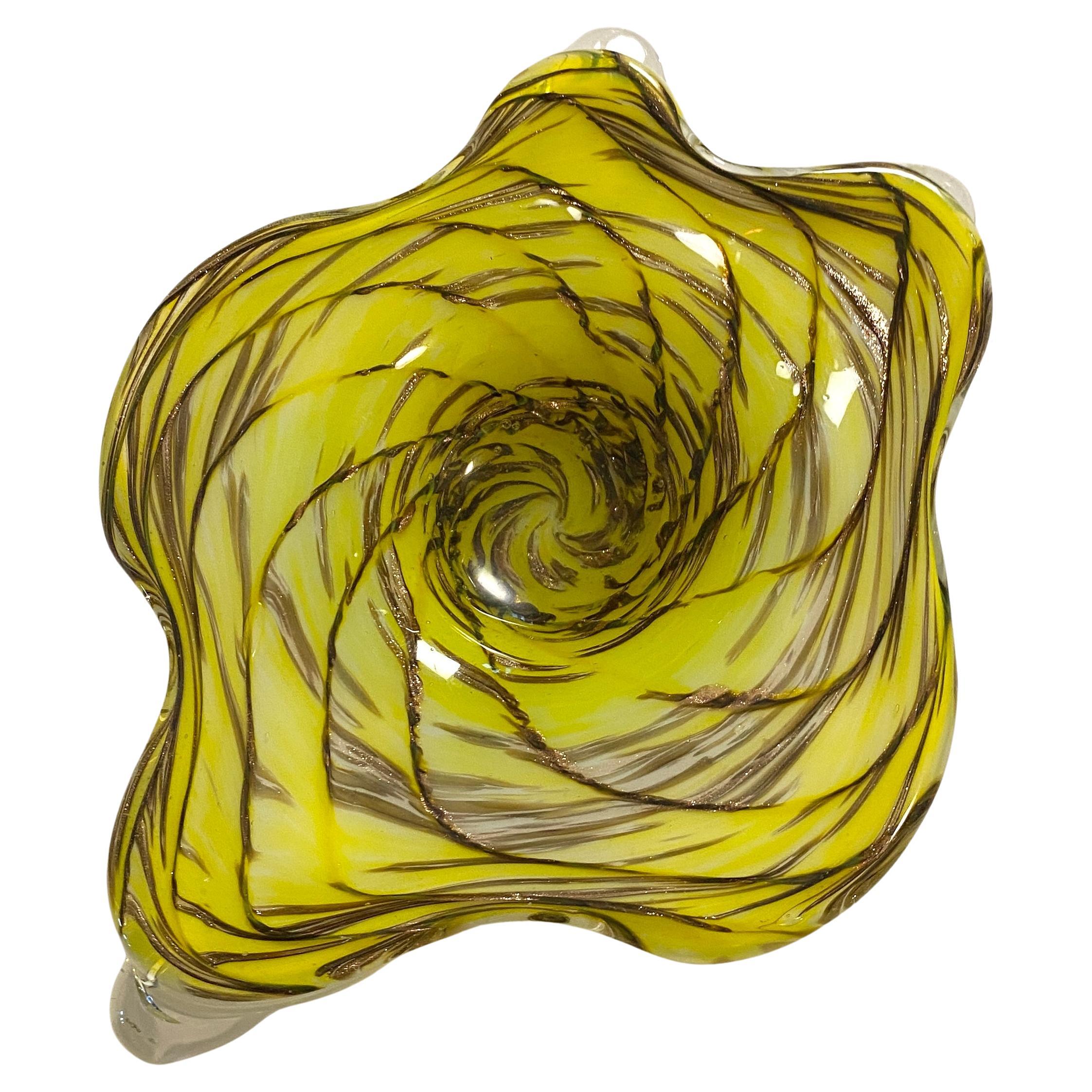 Vintage Murano Art Glass Vide Poche or Italian Glass Decorative Bowl For Sale