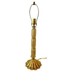 Vintage Murano Barovier and Toso Cordonato D' Pro Glass Table Lamp