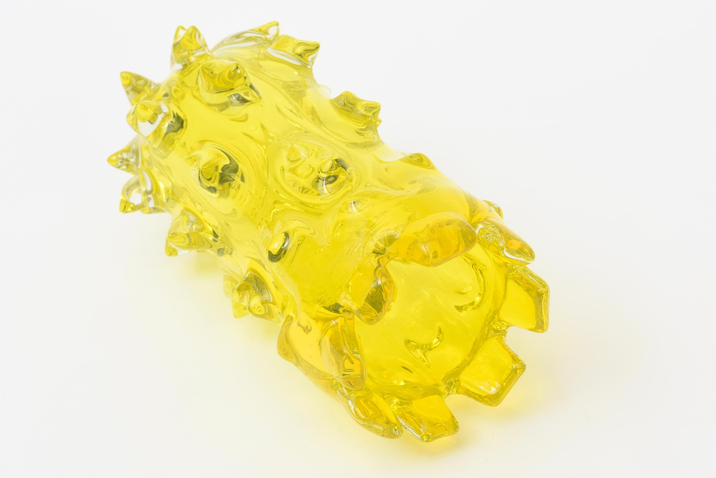 Barovier&Toso Giallo d'epoca con appendici e sporgenze, vaso MCM di Murano in vendita 4