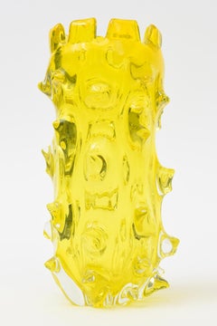 Vintage Murano Barovier e Toso Yellow Rostrate Appendage, Protrusions Vase MCM