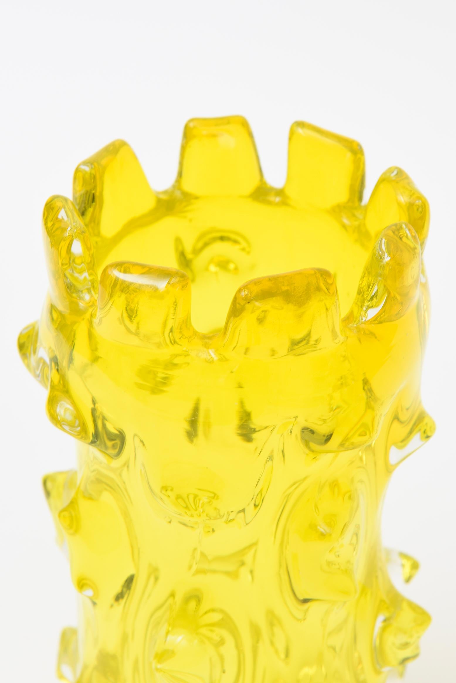 Barovier&Toso Giallo d'epoca con appendici e sporgenze, vaso MCM di Murano in vendita 1