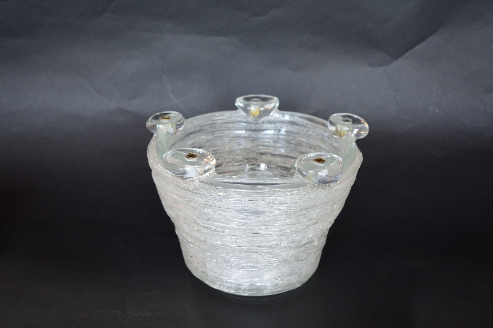 Glass Vintage Murano Birds Nest Bowl