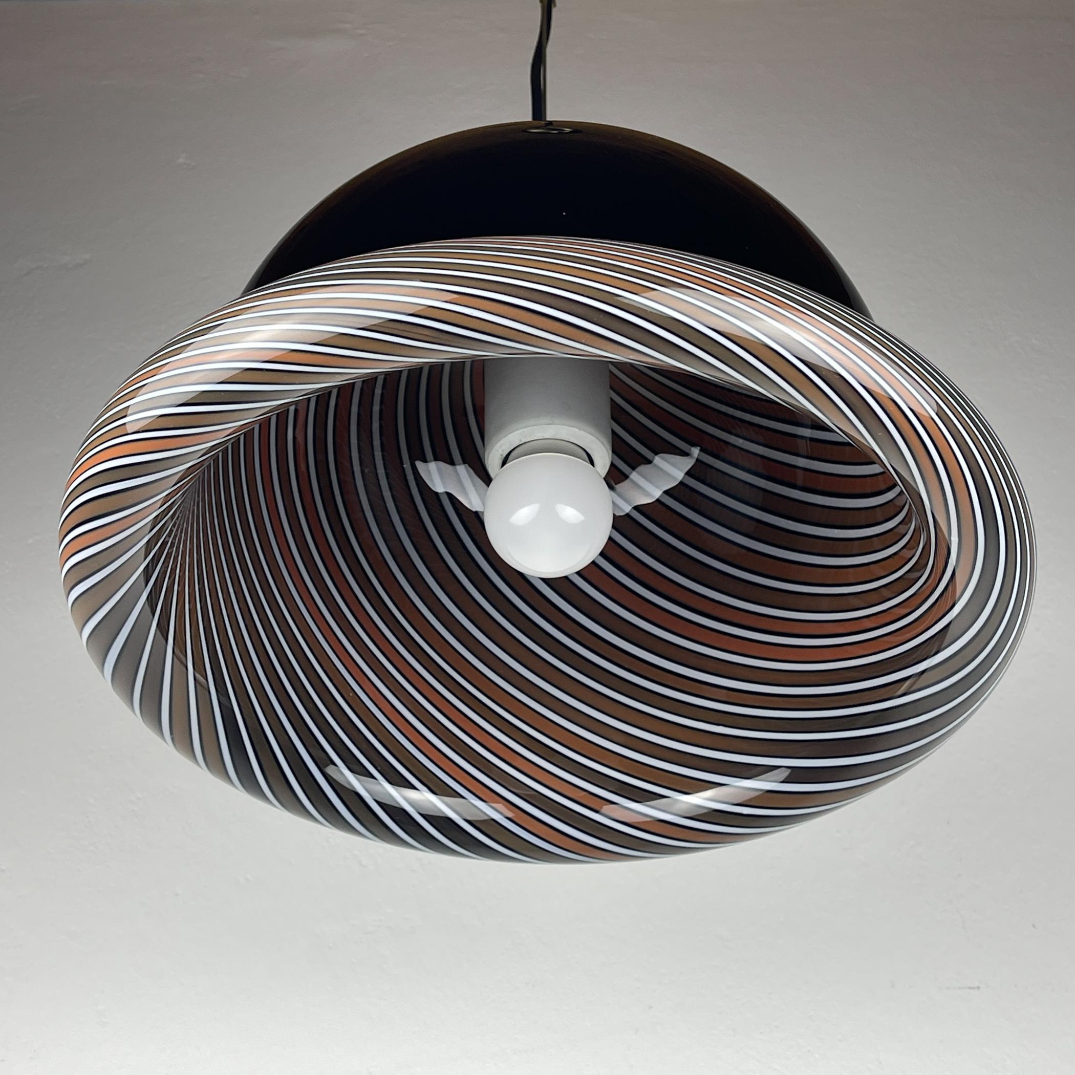 Lampe suspendue vintage Murano noir, Italie 1960s en vente 5