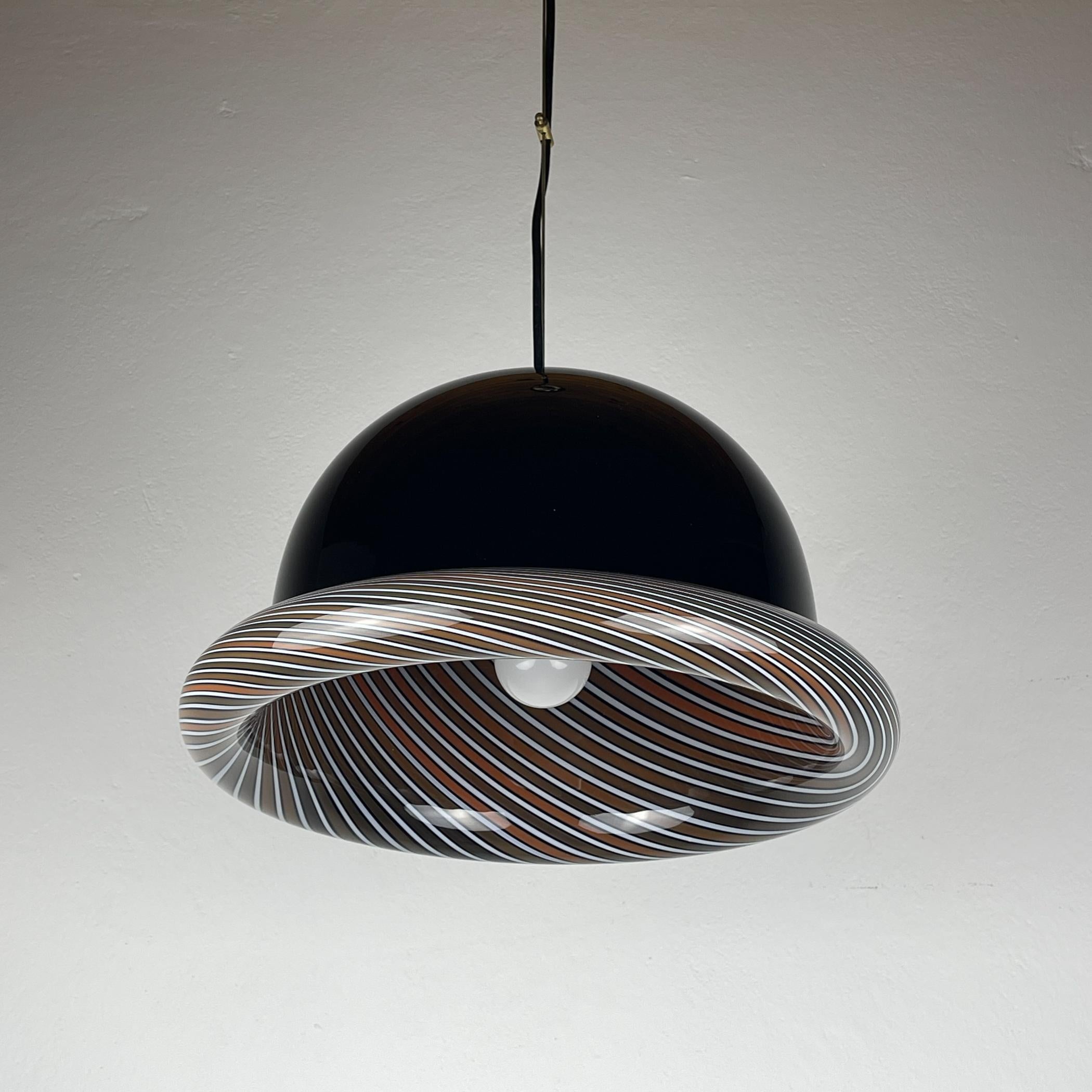 Lampe suspendue vintage Murano noir, Italie 1960s en vente 9