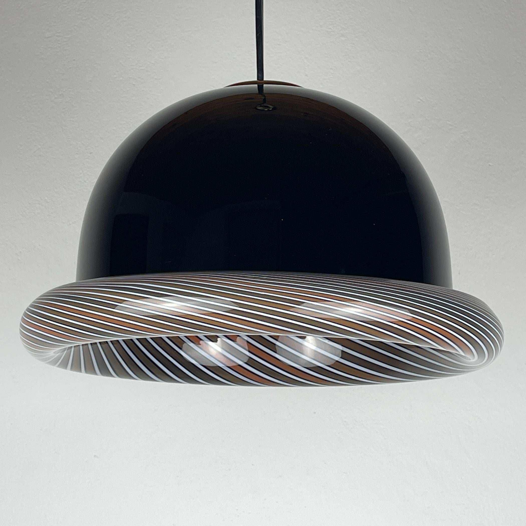 Lampe suspendue vintage Murano noir, Italie 1960s en vente 10