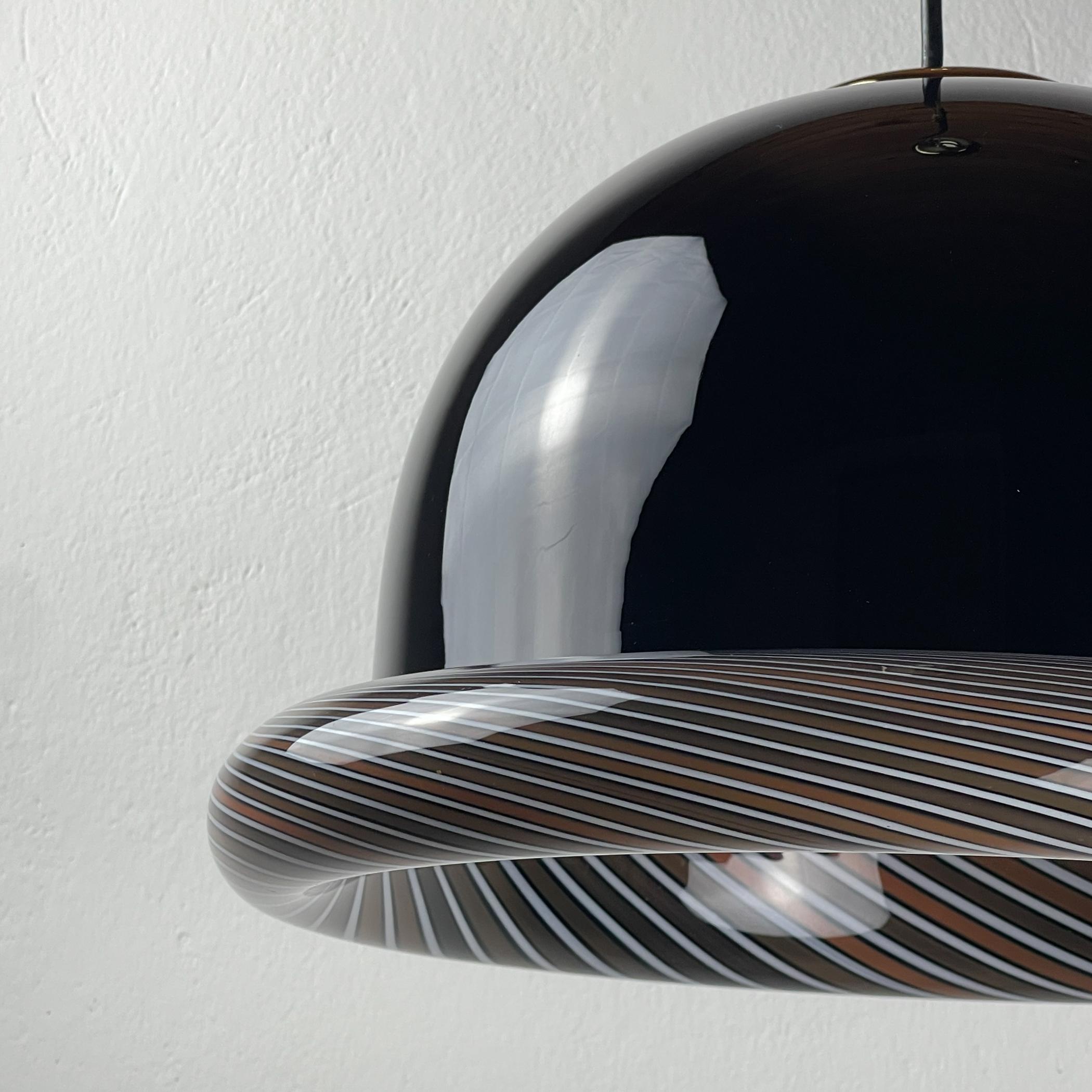 italien Lampe suspendue vintage Murano noir, Italie 1960s en vente