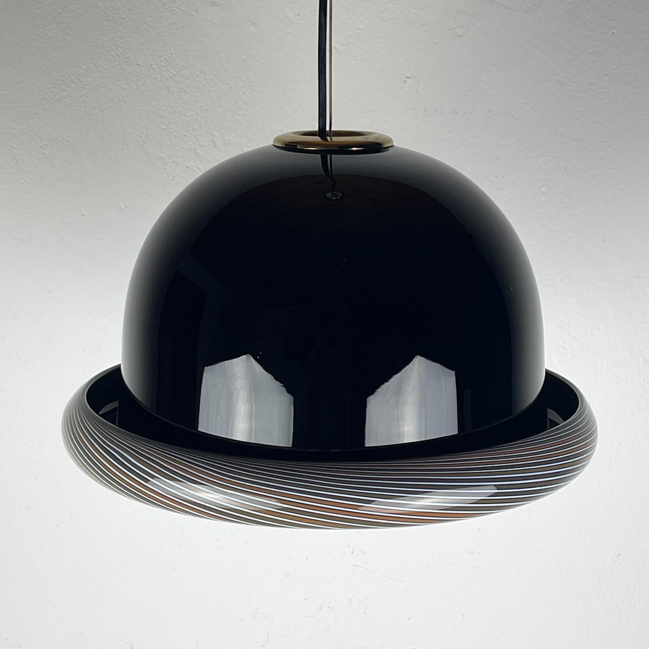 Lampe suspendue vintage Murano noir, Italie 1960s en vente 1