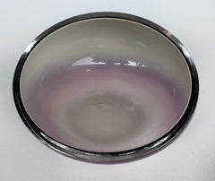 Vintage Murano Blown Cased Glass Slant Cut Bowl Vide-Poche, Signed
