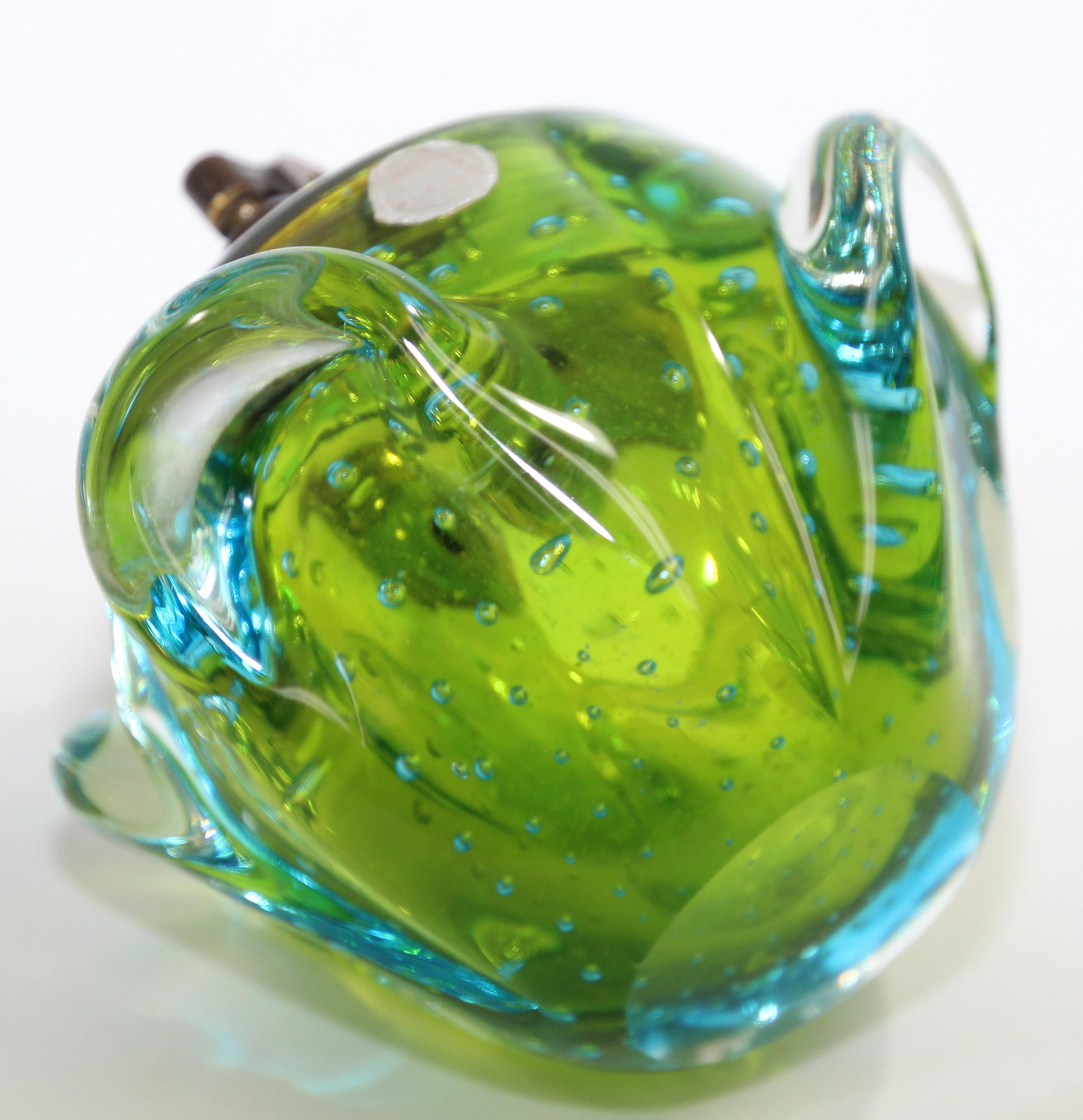20th Century Vintage Murano Blue to Green Glass Lighter, 1970