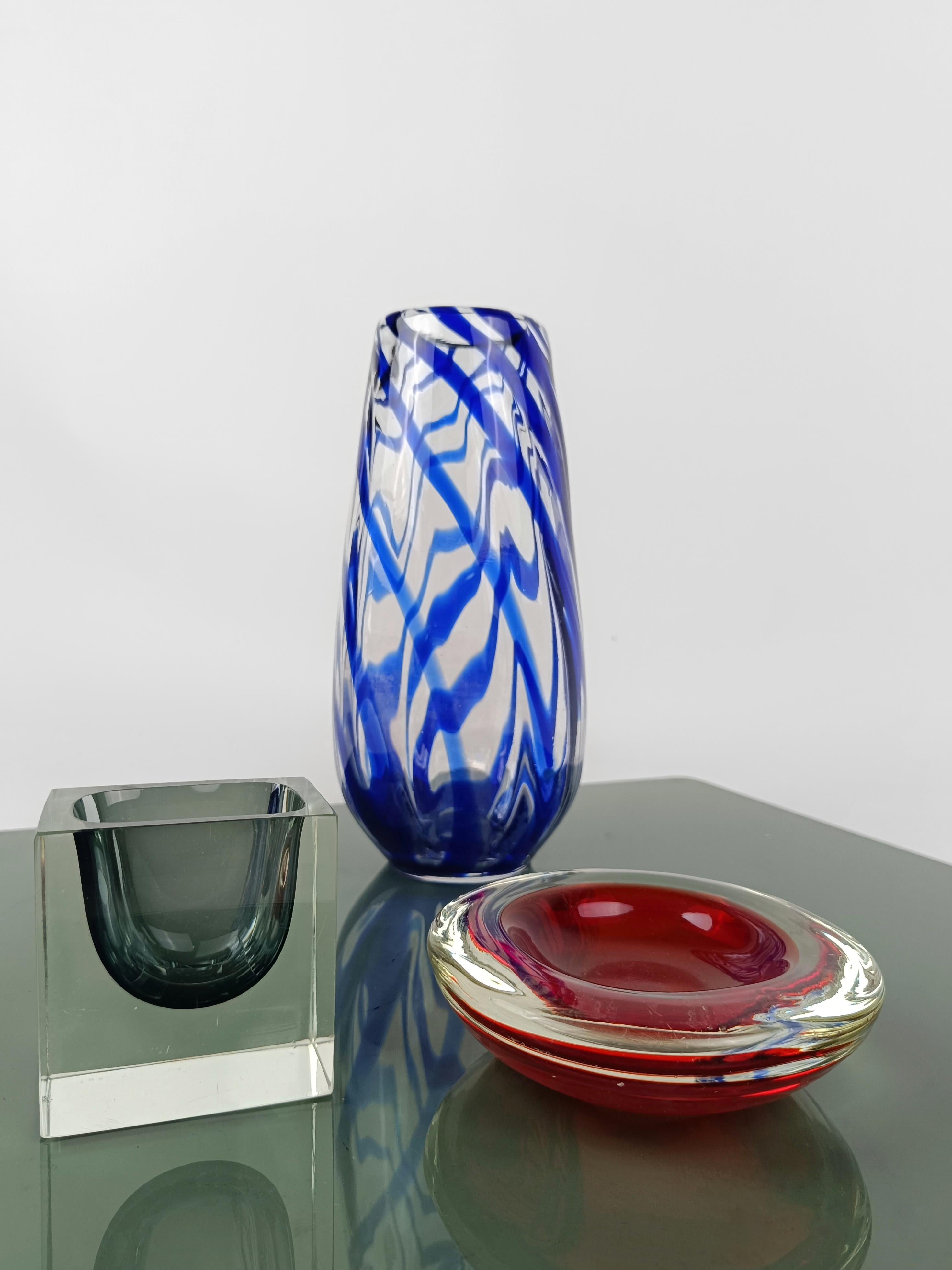 Vintage Murano Bowl / Ashtray in Sommerso Glass in the style of Flavio Poli 1960 In Good Condition For Sale In Roma, IT