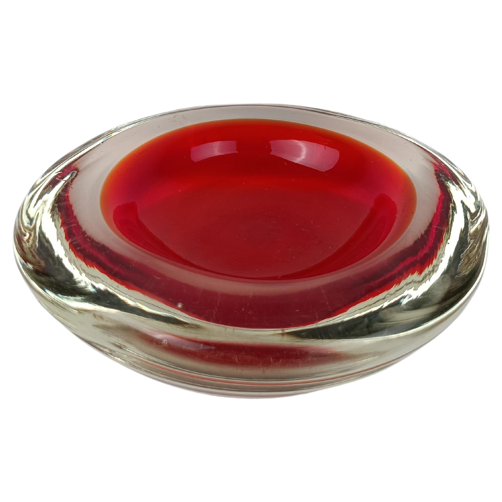 Vintage Murano Bowl / Ashtray in Sommerso Glass in the style of Flavio Poli 1960
