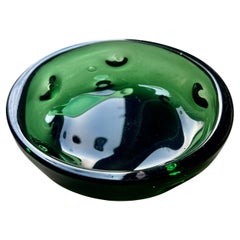 Vintage Murano Bowl, Emerald Green Vetrerie Empoli made in Italy