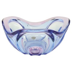 Vintage Murano Bowl Fruit Bowl Blue Purple Glass Sixties