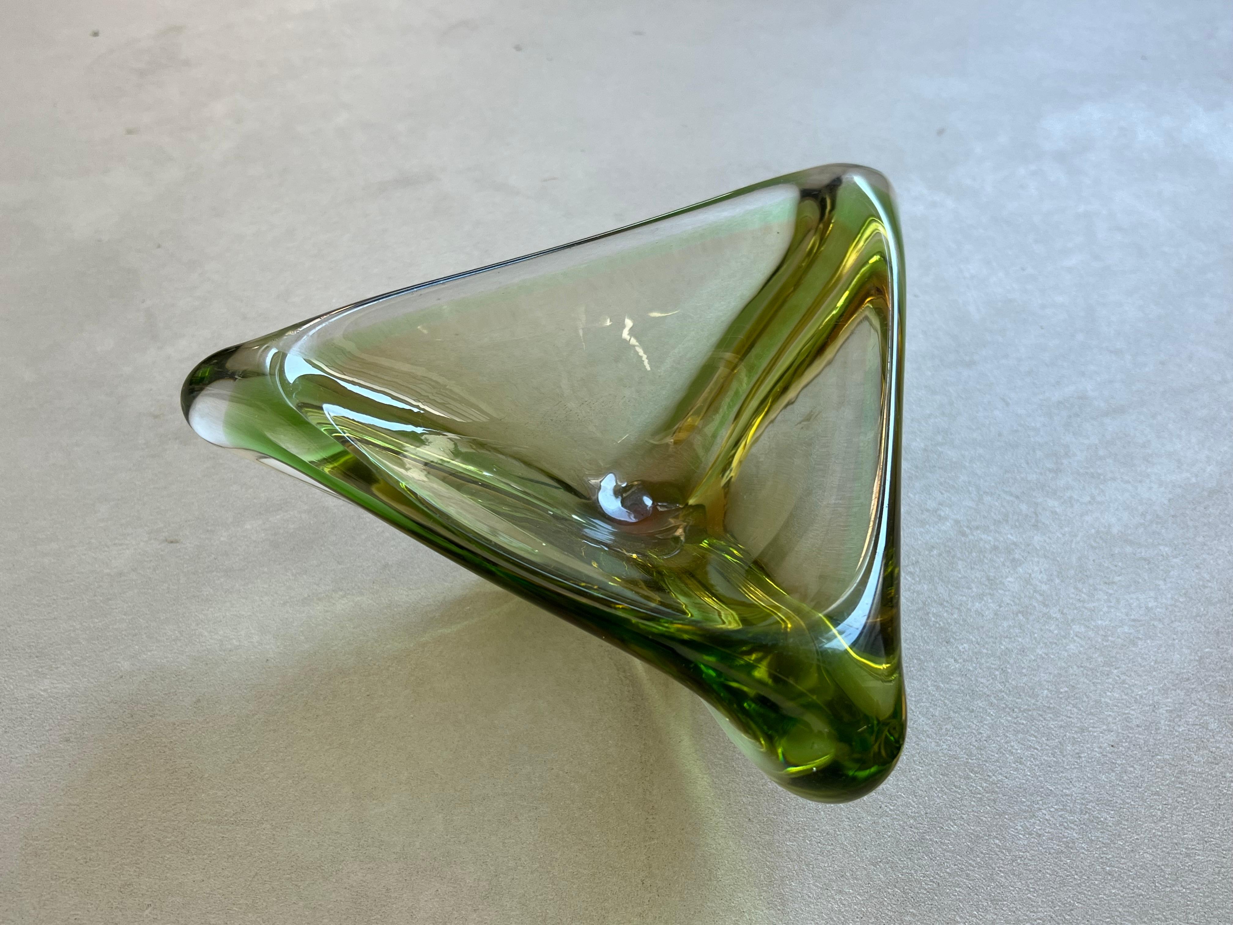 Ciotola/Vide Poche di Murano d'epoca in vetro verde 
