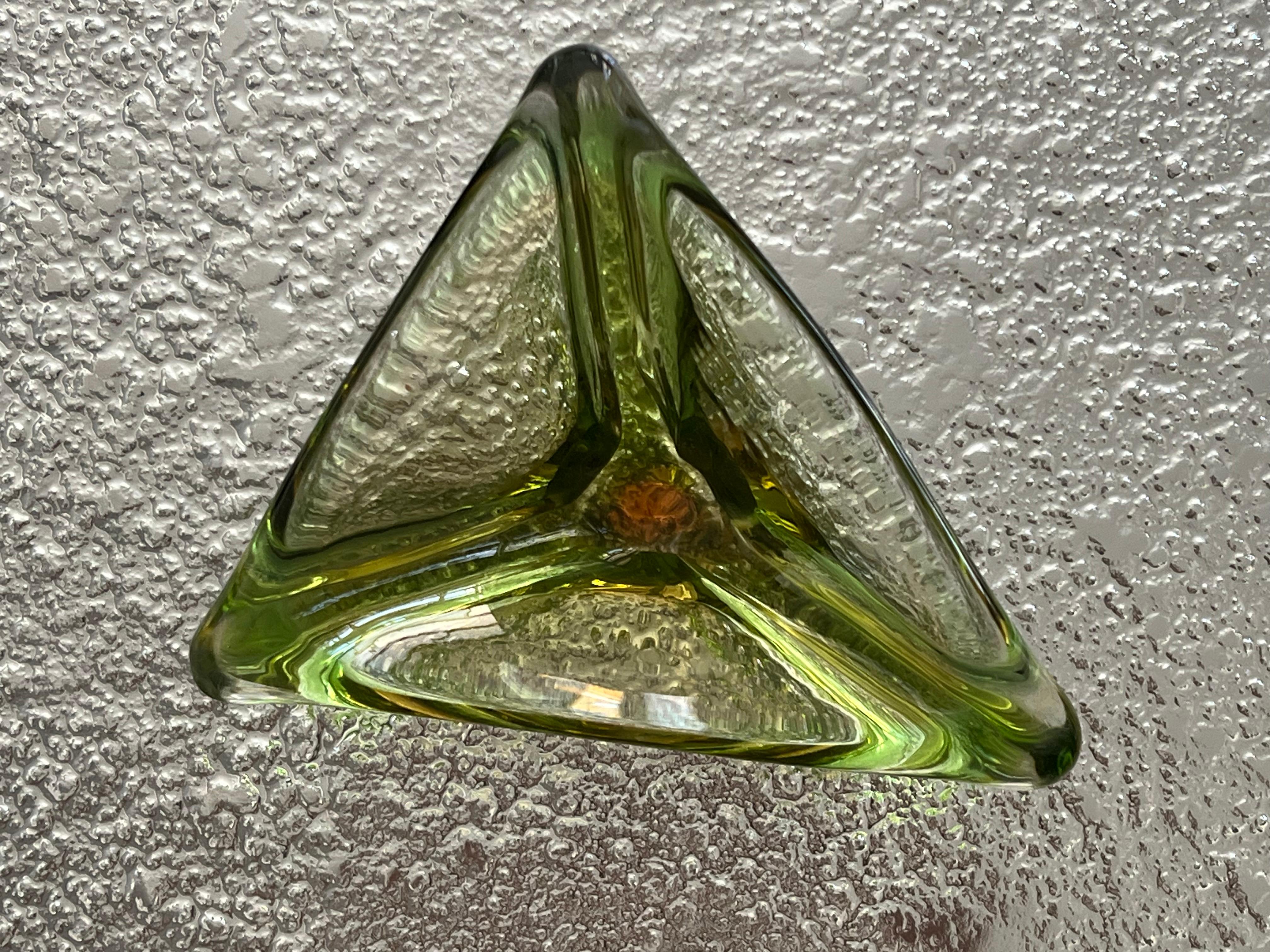 Ciotola/Vide Poche di Murano d'epoca in vetro verde 