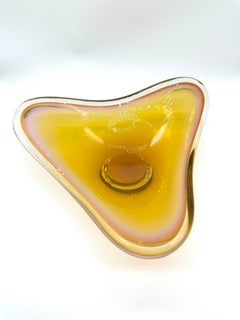 Vintage Pocket Emptier in yellow murano glass , 1960's