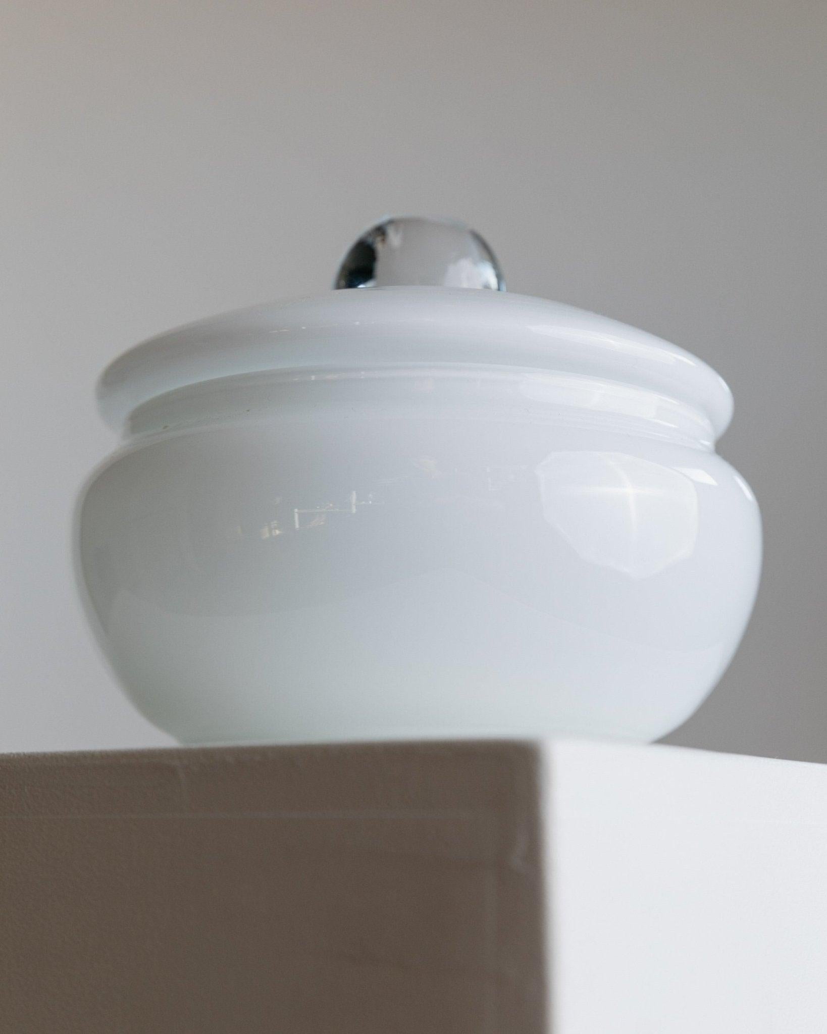 Vintage Murano Bonbonschale mit Deckel - Weiß und Transparent, Italien, 1970er Jahre im Angebot 2