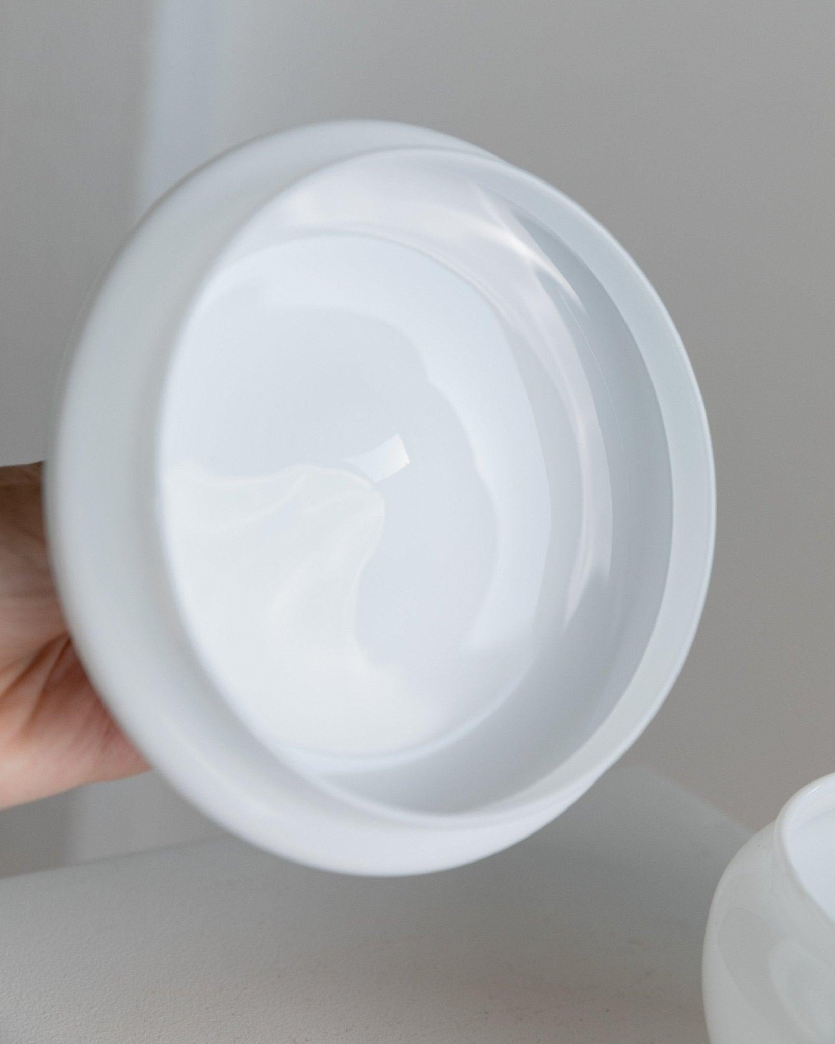 Vintage Murano Bonbonschale mit Deckel - Weiß und Transparent, Italien, 1970er Jahre im Angebot 3